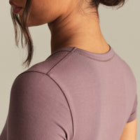 Smooth Contour Cropped Short Sleeve T-Shirt | Deep Mocha