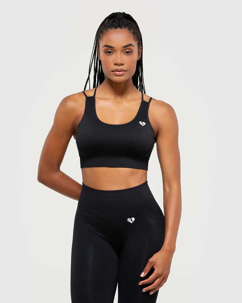 Power Seamless Sports Bra | Black