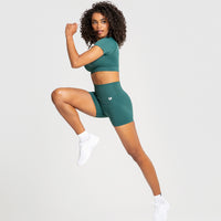 Power Seamless Shorts | Forest Green