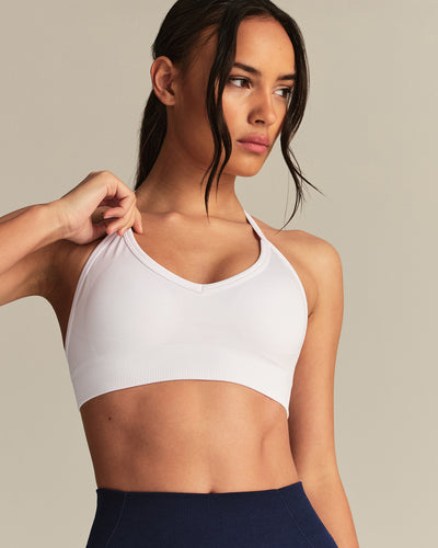 Define 2.0 Seamless Halter Neck Bra | White