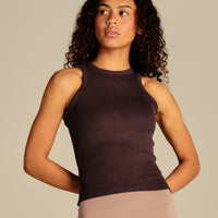 Comfort Ribbed Midi Tank | Cafe Noir