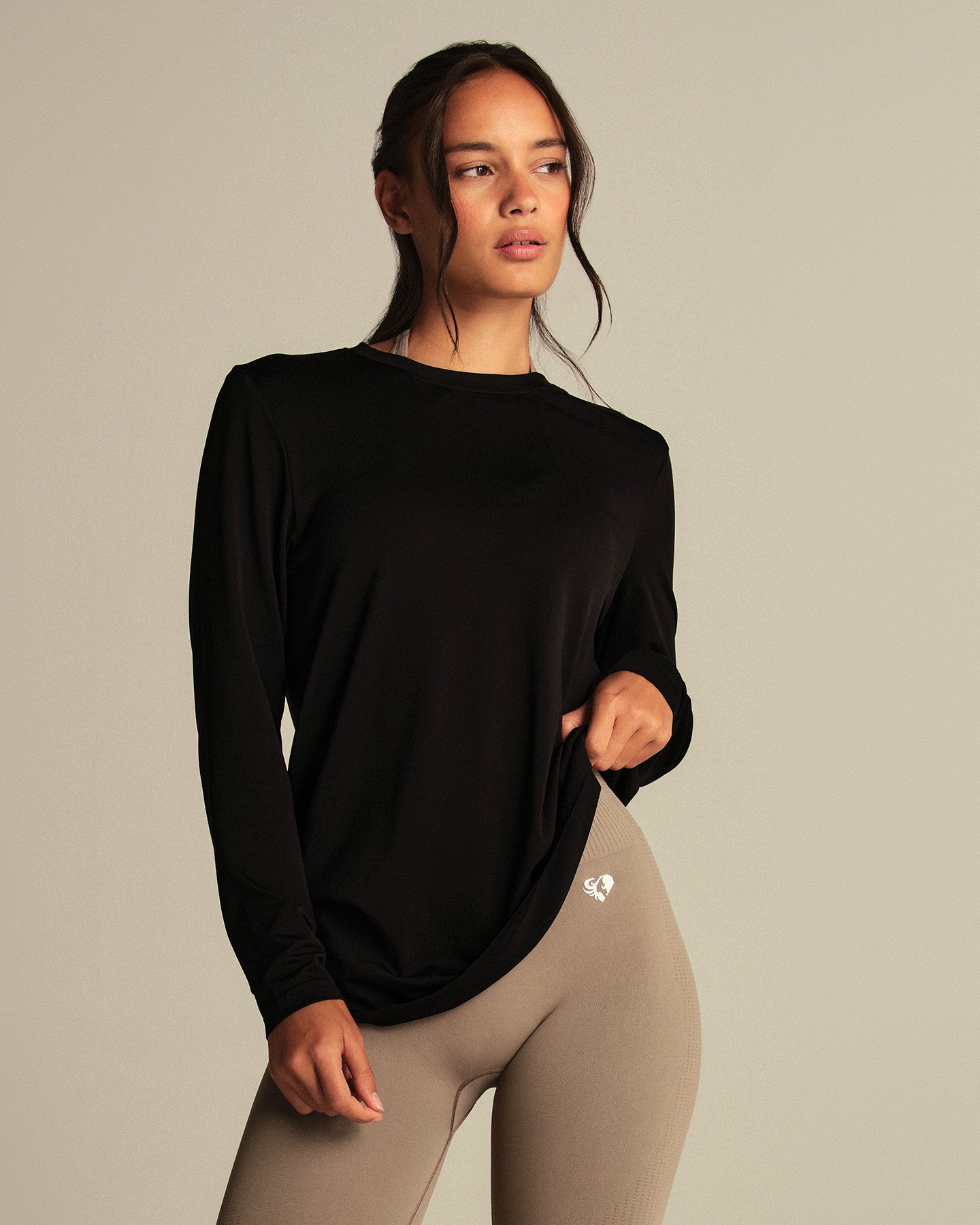 Lightweight Seamless Long Sleeve T-Shirt | Black