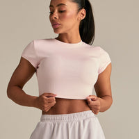 Comfort Graphic Ribbed Baby T-Shirt | Ballet Pink