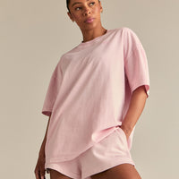 Comfort Summer Sweat Squad Graphic T-Shirt | Vintage Ballet Pink