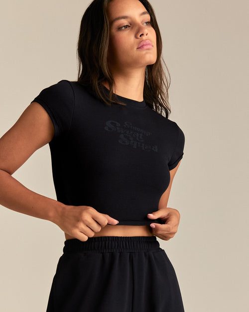 Comfort Graphic Ribbed Baby T-Shirt | Black