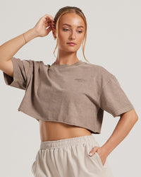 Comfort Vintage Look Oversized Cropped Short Sleeve T-Shirt | Caribou