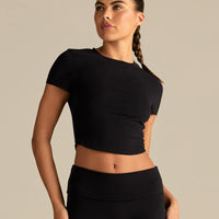 Cotton Contour Short Sleeve T-Shirt | Black