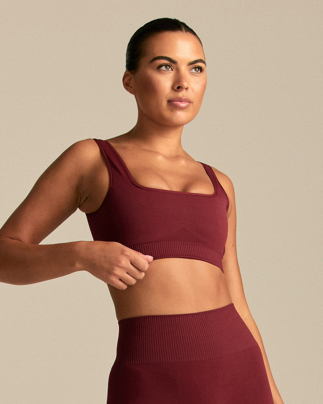 Power Open Back Mini Bra | Oxford Red