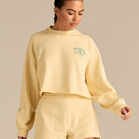 Comfort Lightweight Raw Edge Oversized Crew Neck | Buttercup
