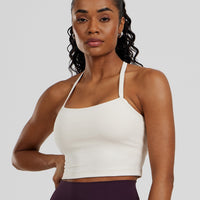 Essential Built-In Bra Crop Tank Top | Off White