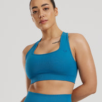Motion Seamless Racer Back Bra | Peacock Blue
