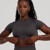 Motion Seamless Short Sleeve Crop Top | Graphite