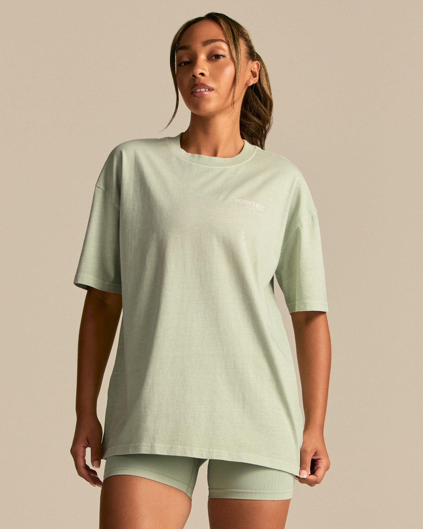 Comfort Oversized Barbell Society Short Sleeve T-Shirt | Calming Green (1/6)
