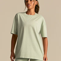 Comfort Oversized Barbell Society Short Sleeve T-Shirt | Calming Green (1/6)
