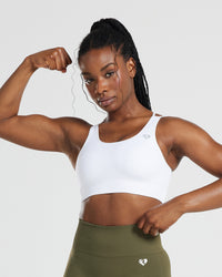 Power Seamless Sports Bra | White