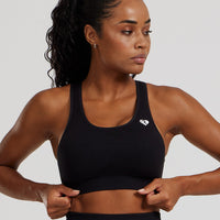 Power Seamless Adjustable Sports Bra | Black