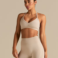 Define 2.0 Scrunch V-Neck Bra | Stone
