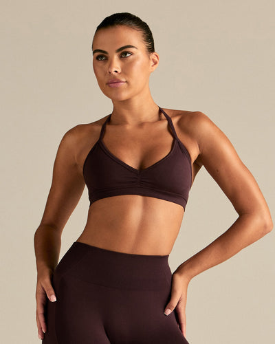 Define 2.0 Seamless Scrunch V-Neck Bra | Cafe Noir