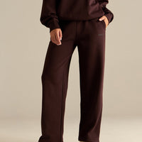 Comfort Cozy Straight Leg Joggers | Cafe Noir