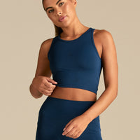 Essential Crop Tank Top | True Navy