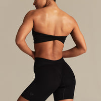 Essential Twist Back Bandeau Bra | Black