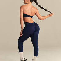 Essential Twist Back Bandeau Bra | Sapphire Blue