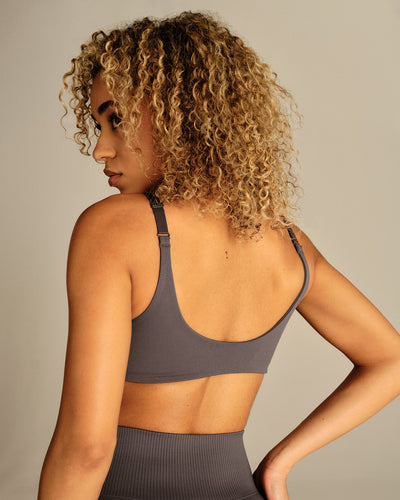 Power Reversible Twist Bra | Slate Grey