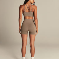 Power Seamless Adjustable Sports Bra | Taupe Grey