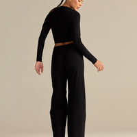 Cotton Contour Long Sleeve T-Shirt | Black