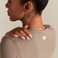 Essential Cropped Short Sleeve Tee | Taupe Grey