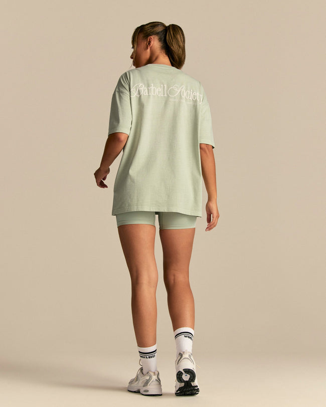 Comfort Oversized Barbell Society Short Sleeve T-Shirt | Calming Green (2/6)