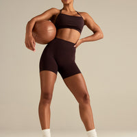 Define 2.0 Seamless Scrunch 4" Shorts | Cafe Noir