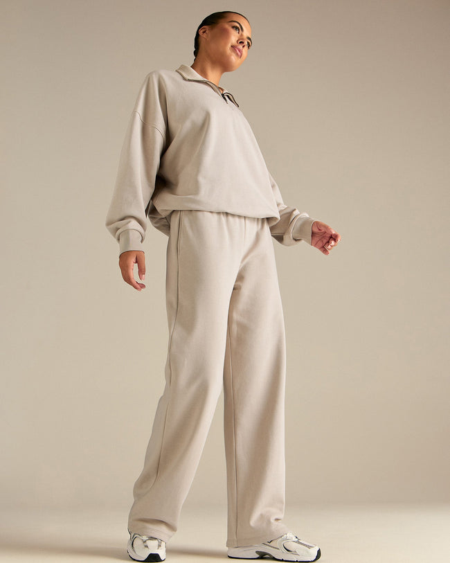 Comfort Cozy Straight Leg Joggers | Stone