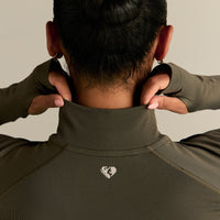 Lightweight Seamless 1/4 Zip Long Sleeve Top | Dark Olive