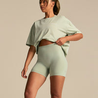 Comfort Oversized Barbell Society Short Sleeve T-Shirt | Calming Green (3/6)