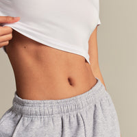 Smooth Contour Cropped Short Sleeve T-Shirt | White