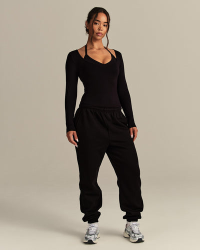 Smooth Contour Long Sleeve Reversible T-Shirt | Black