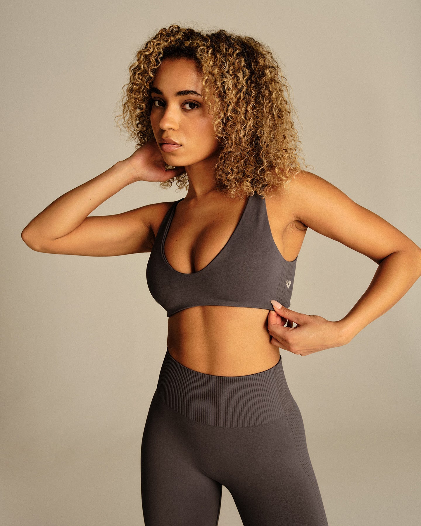 Power Reversible Twist Bra | Slate Grey
