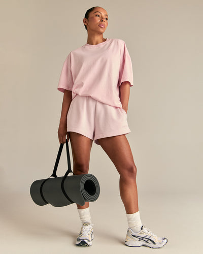 Comfort Summer Sweat Squad Graphic T-Shirt | Vintage Ballet Pink