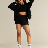 Comfort Lightweight Oversized Zip Up Hoodie | Black