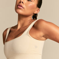 Power Open Back Mini Bra | Off White