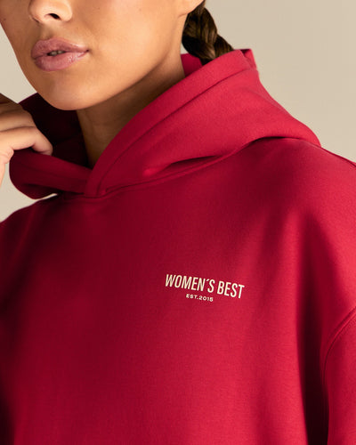 Comfort Oversized Athletic Graphic Hoodie | Candy Apple