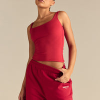 Smooth Contour Midi Square Neck Tank | Candy Apple