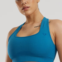 Motion Seamless Racer Back Bra | Peacock Blue