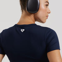 Essential Cropped Short Sleeve Tee | Sapphire Blue