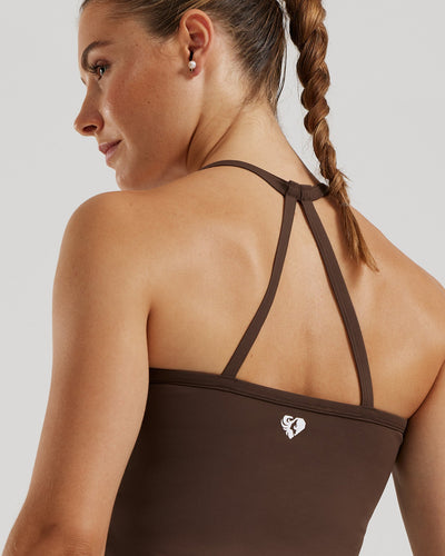 Essential Built-In Bra Midi Tank | Cocoa