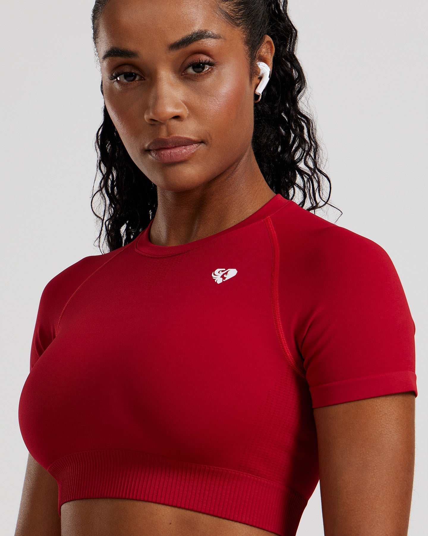 Power Short Sleeve Crop Top | Chilli Red