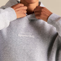 Comfort Oversized Sports Club Hoodie | Silver Grey Marl