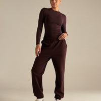 Smooth Contour Long Sleeve Reversible T-Shirt | Cafe Noir