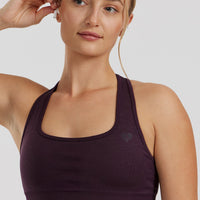 Motion Seamless Racer Back Bra | Midnight Plum
